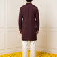 Silk Blend Embroidered & Sequin Kurta for Men ( 65KO 5644 Wine )