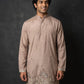 Silk Blend Embroidered Kurta for Men ( 65KO 5645 Brown )