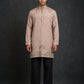 Silk Blend Embroidered Kurta for Men ( 65KO 5645 Brown )