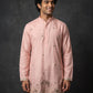 Silk Blend Embroidered Kurta for Men ( 65KO 5645 Peach )