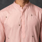 Silk Blend Embroidered Kurta for Men ( 65KO 5645 Peach )