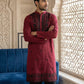 Men’s Classic Silk Blend Kurta Set with Rich Embroidery ( 65KP B-P 5530Maroon )