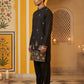 Men’s Classic Kurta Set with Rich Hemline Embroidery ( 65KP B-P 5531Black )