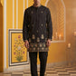 Men’s Classic Kurta Set with Rich Hemline Embroidery ( 65KP B-P 5531Black )