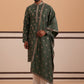 Silk Blend Embroidered Kurta Pyjama Set ( 65KP D-PJ11W 5355 D-PJ11W 5355Olive )