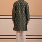 Silk Blend Embroidered Kurta Pyjama Set ( 65KP D-PJ11W 5355 D-PJ11W 5355Olive )