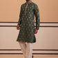 Silk Blend Embroidered Kurta Pyjama Set ( 65KP D-PJ11W 5355 D-PJ11W 5355Olive )