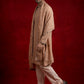 Silk Blend Kurta & Korean Pants with Embroidered Dupatta ( 65KP D-P11W 5375Beige )