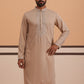 Silk Blend Kurta Set with Matching Embroidered Dupatta (65KP D-PJ11W 5375 Beige )