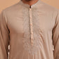Silk Blend Kurta Set with Matching Embroidered Dupatta (65KP D-PJ11W 5375 Beige )