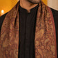 Men Silk Blend Solid Kurta Set with Paisley Printed Dupatta ( 65KP DM-M2 5586Black ) [FF] [WAISTCOAT]