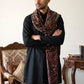 Men Silk Blend Solid Kurta Set with Paisley Printed Dupatta ( 65KP DM-N2 5586Black ) [FF] [WAISTCOAT]