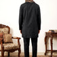 Men Silk Blend Solid Kurta Set with Paisley Printed Dupatta ( 65KP DM-N2 5586Black ) [FF] [WAISTCOAT]