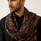 Men Silk Blend Solid Kurta Set with Paisley Printed Dupatta ( 65KP DM-N2 5586Black ) [FF] [WAISTCOAT]