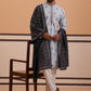 Paisley Print Kurta Pyjama Set with Contrast Dupatta (65KP D 5374 Blue ) [FF] [1-3]