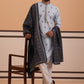 Paisley Print Kurta Pyjama Set with Contrast Dupatta (65KP D 5374 Blue ) [FF] [1-3]