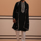 Silk Blend Kurta Set with Matching Embroidered Dupatta (65KP D 5375 Black ) [FF] [A-1-4]
