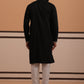 Silk Blend Kurta Set with Matching Embroidered Dupatta (65KP D 5375 Black ) [FF] [A-1-4]