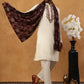 Traditional Silk Blend Kurta Pyjama & Dupatta Set (65KP D 5433 White )