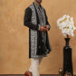 Silk Blend Embroidered Kurta Pyjama Dupatta Set (65KP D 5438 Black ) [FF] [P-14]