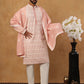 Silk Blend Embroidered Kurta Pyjama Dupatta Set (65KP D 5438 Peach ) [FF] [P-14]
