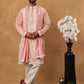 Silk Blend Embroidered Kurta Pyjama Dupatta Set (65KP D 5438 Peach ) [FF] [P-14]