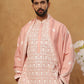 Silk Blend Embroidered Kurta Pyjama Dupatta Set (65KP D 5438 Peach ) [FF] [P-14]