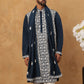 Silk Blend Embroidered Kurta Pyjama Dupatta Set (65KP D 5438 Peacock ) [FF] [P-14]