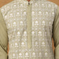 Silk Blend Embroidered Kurta Pyjama Dupatta Set (65KP D 5438 Pista ) [FF] [P-14]