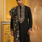 Embroidered Cotton Blend Kurta Pyjama & Dupatta Set ( 65KP B-P D 5513Black )