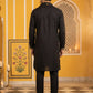 Men’s Embroidered Kurta Pyjama with Dupatta Set ( 65KP P D 5540Black )