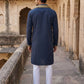 Men’s Embroidered Kurta Pyjama with Dupatta Set ( 65KP P D 5540Navy )