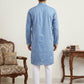 Men’s Traditional Thread Embroidered Kurta Set & Dupatta ( 65KP D 5549Blue )