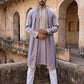 Men’s Traditional Thread Embroidered Kurta Set & Dupatta ( 65KP D 5549Purple )