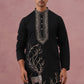 Men Ethnic Embroidered Kurta Set (65KP PJ11B 5342 Black )