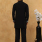 Japanese Fabric Embroidered Kurta Pyjama ( 65KP PJ11B 5453Black )