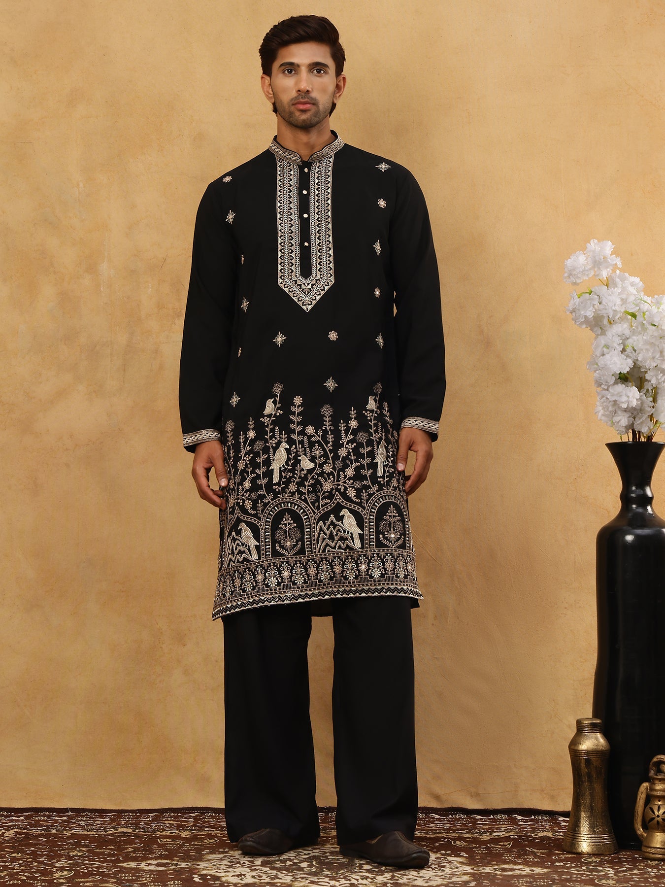 Luxury Japanese Imported Kurta Set for Men ( 65KP PJ11B 5503Black )