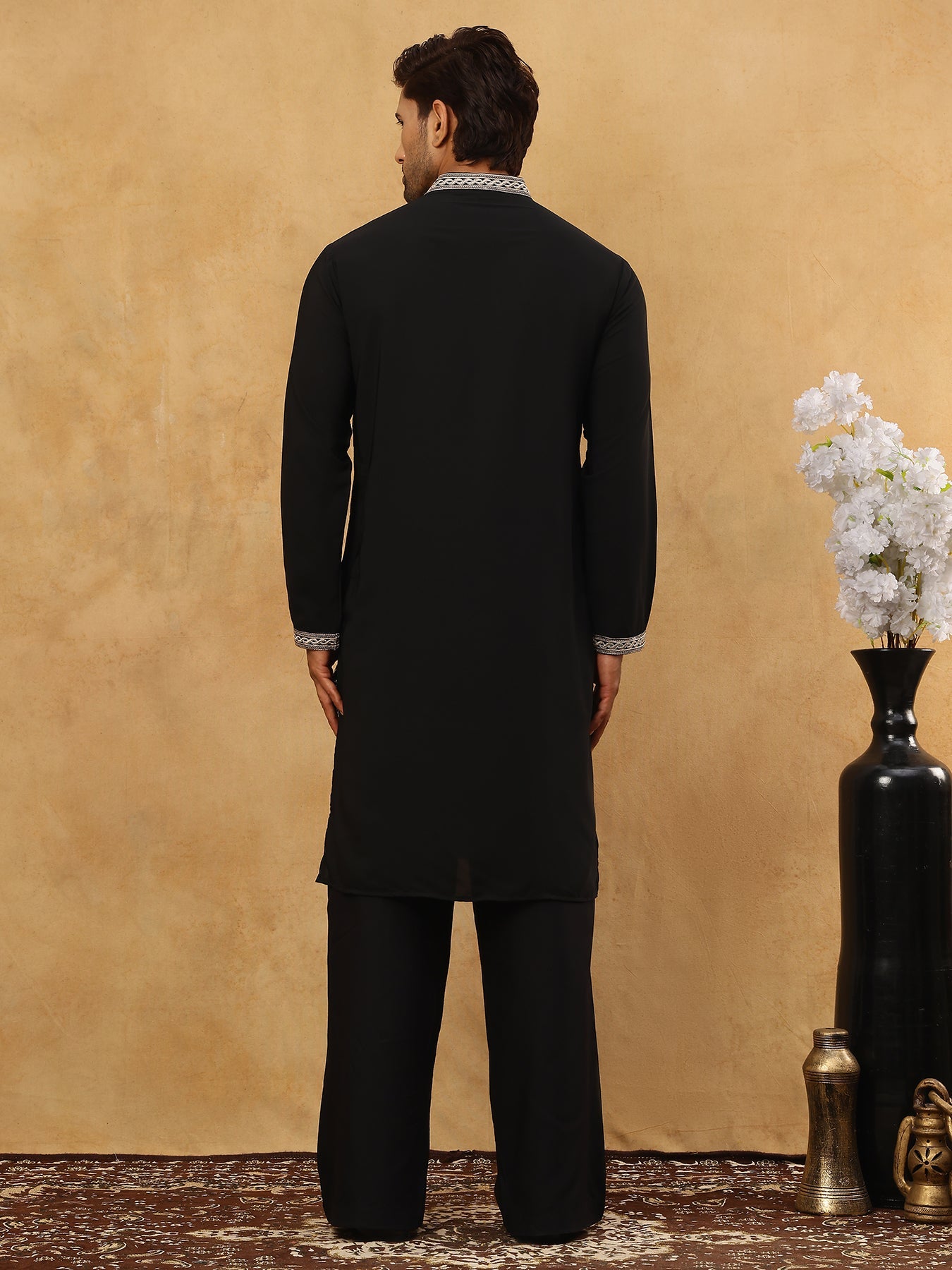 Luxury Japanese Imported Kurta Set for Men ( 65KP PJ11B 5503Black )