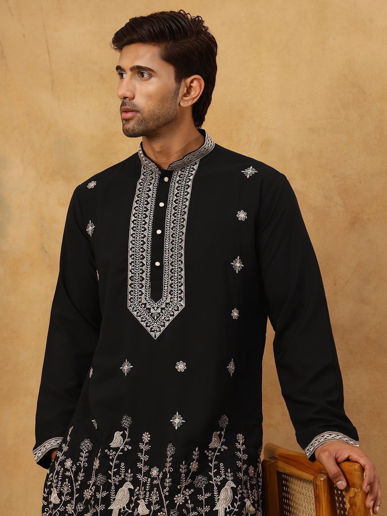 Luxury Japanese Imported Kurta Set for Men ( 65KP PJ11B 5503Black )