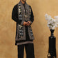 Embroidered Cotton Blend Kurta Pyjama & Dupatta Set ( 65KP PJ11B D 5513Black )