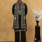 Embroidered Cotton Blend Kurta Pyjama & Dupatta Set ( 65KP PJ11B D 5513Black )