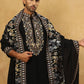 Embroidered Cotton Blend Kurta Pyjama & Dupatta Set ( 65KP PJ11B D 5513Black )