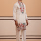 Floral Embroidered Silk Blend Kurta Set (65KP PJ11W 5356 White )
