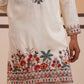 Floral Embroidered Silk Blend Kurta Set (65KP PJ11W 5356 White )