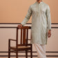 Men's Geometric Embroidered Kurta Set ( 65KP PJ11W 5358 PJ11W 5358Pista )