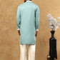 Men's Festive Cotton Blend Kurta Pyjama ( 65KP PJ11W 5360Blue )