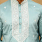Men's Festive Cotton Blend Kurta Pyjama ( 65KP PJ11W 5360Blue )