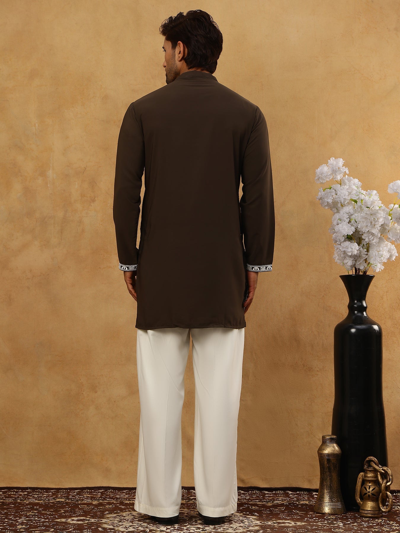 Men Japanese Fabric Embroidered Kurta Set ( 65KP PJ11W 5498Mehndi )