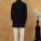 Men Japanese Fabric Embroidered Kurta Set ( 65KP PJ11W 5498Navy )