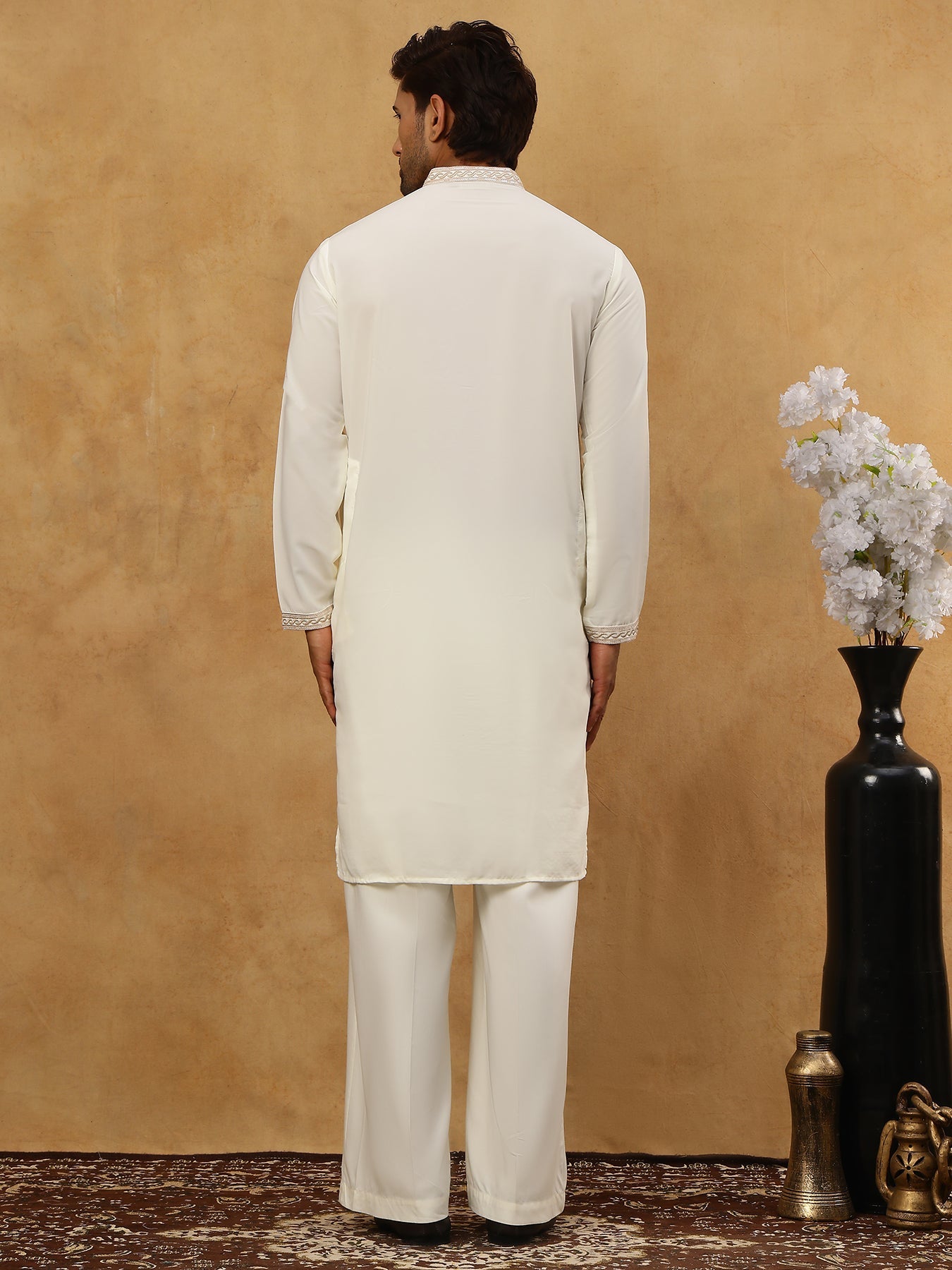 Luxury Japanese Imported Kurta Set for Men ( 65KP PJ11W 5503White )